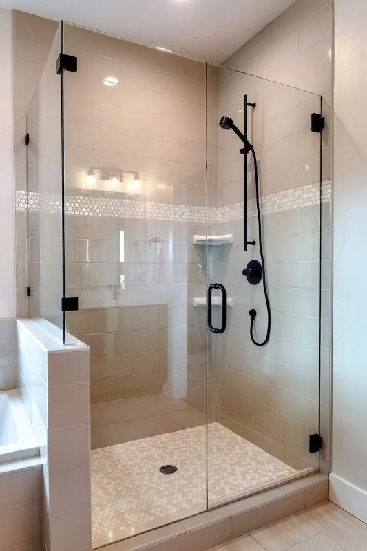 Matte Black Fixtures in Shower